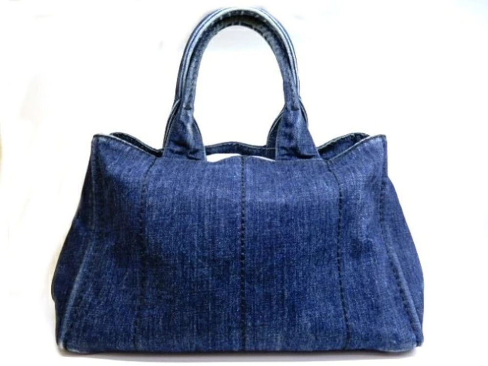 Prada Canapa Handbag Denim Blue